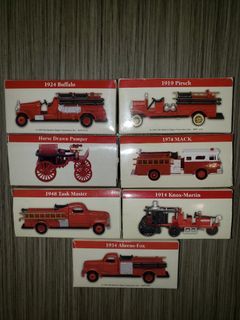 Vintage Retro Classic diecast fire trucks set - matchbox size