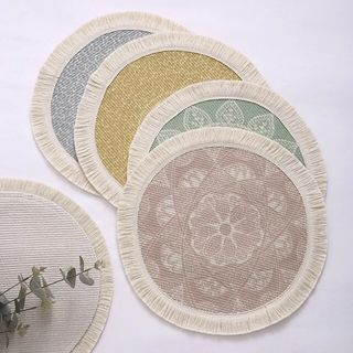 Woven Cotton Placemat with Tassel
