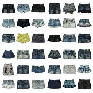 y2k mcbling 2000's micro / mini skirt low rise denim shorts skort coquette lacey grunge punk mcbling like miss me juicy couture