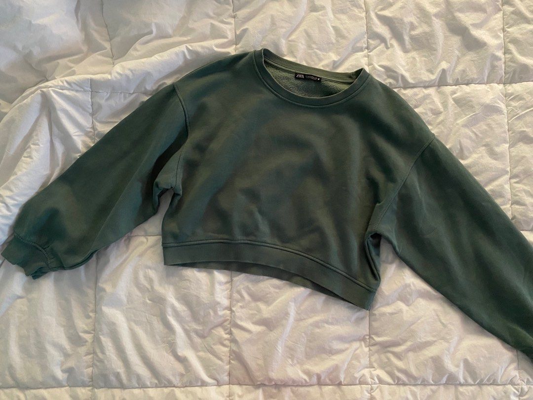 Zara basic sweatshirt trf green