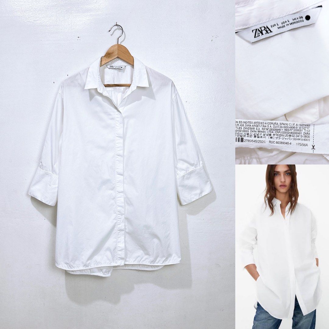 Zara oversized half sleeves polo (Category: Longsleeves) located in Pasig City. Submitted by trendapparelph (Listing ID 1298201778, Image 1). Description: Medium to large Frame .