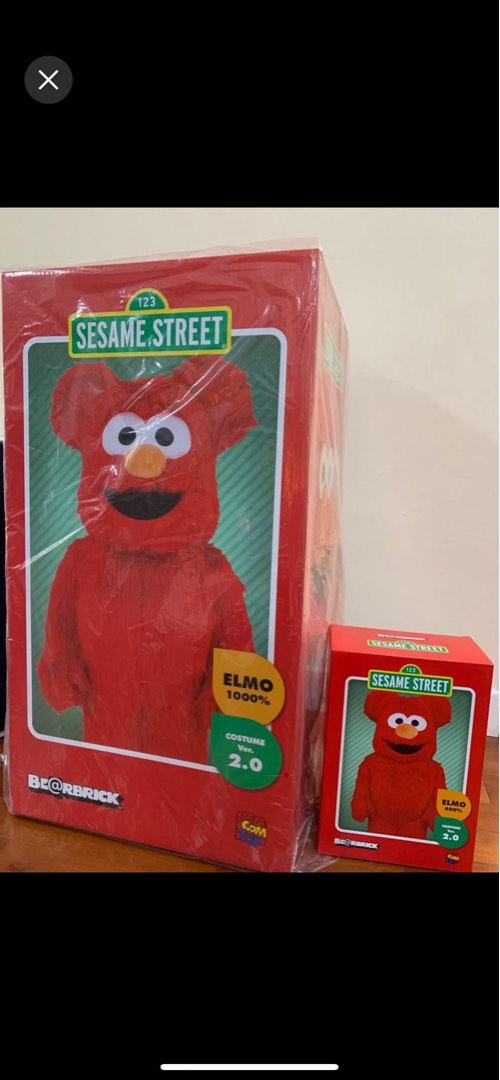 1000% Elmo Costume Ver.2.0 BE@RBRICK, 興趣及遊戲, 玩具& 遊戲類 