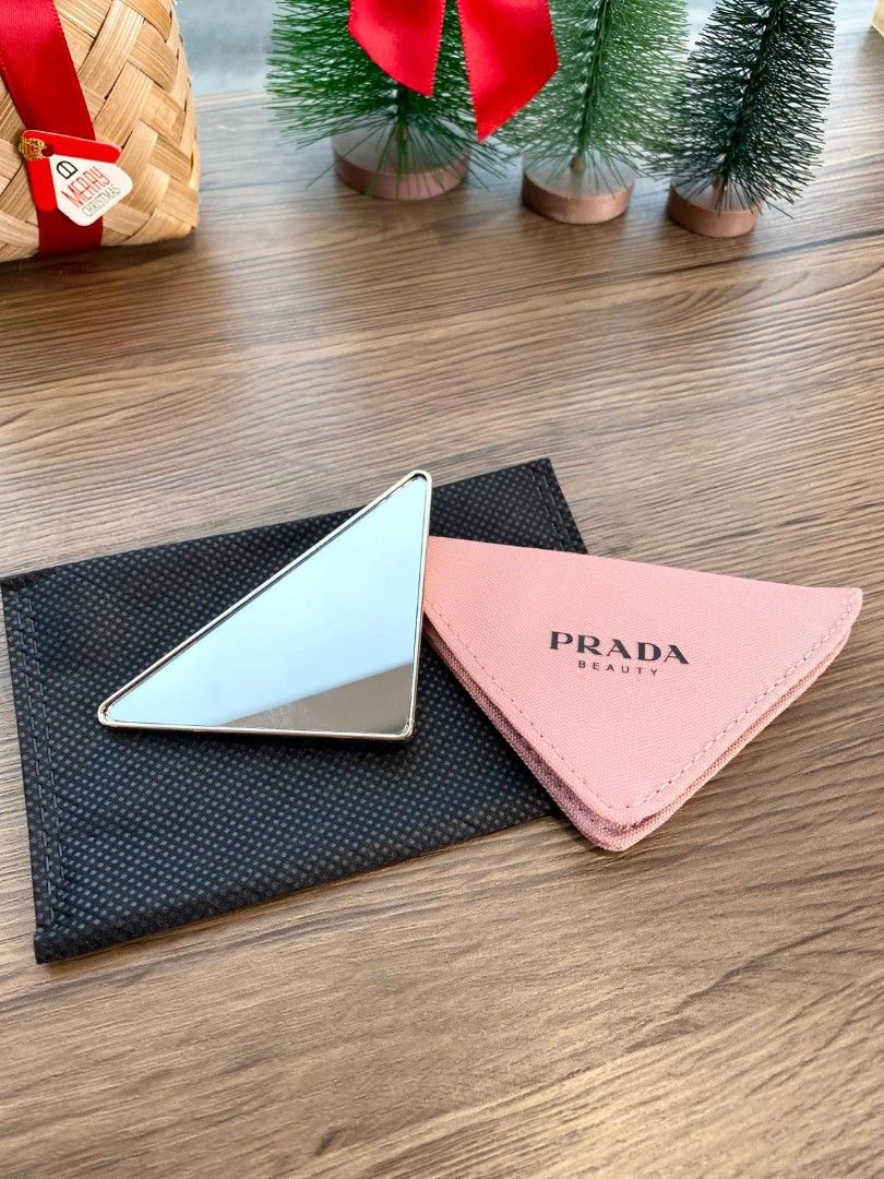 100 Authentic Prada Logo Mirror with Case Prada Beauty VIP gift