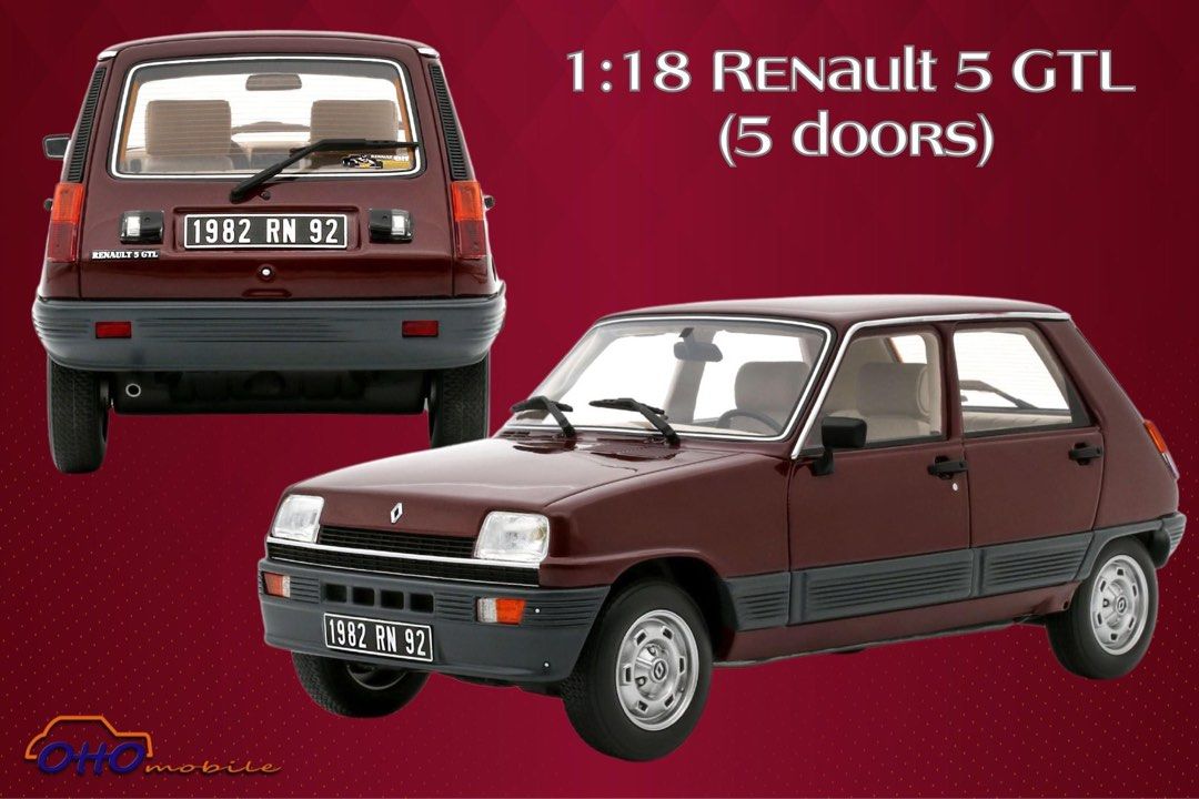 Otto 1/18 Renault 16 TX 1974 Prune Metallic Violet Resin Scale Model Car