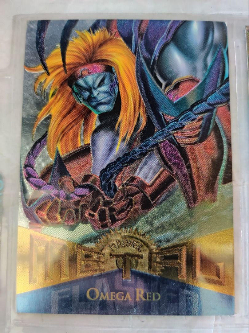 1995 Fleer Marvel Metal Flasher Omega Red (Category: Raw Singles) located in Kawit. Submitted by ryuko.matoi (Listing ID 1298347929, Image 1). Description: 1995 Fleer Marvel Metal Flasher Omega Red No reply means not interested No trade/swaps No reservation MOP - BDO & Cash Pick up location: Rosedale Residences, Barangay San Sebastian, Kawit Cavite..