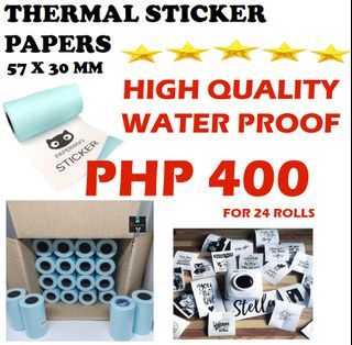 1 Box ( 24 pcs) Thermal Sticker Papers 57 x 30 mm