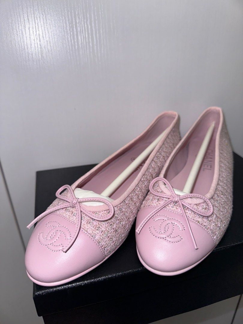 全新Chanel tweed 平底鞋Ballerina 名牌, 鞋及波鞋
