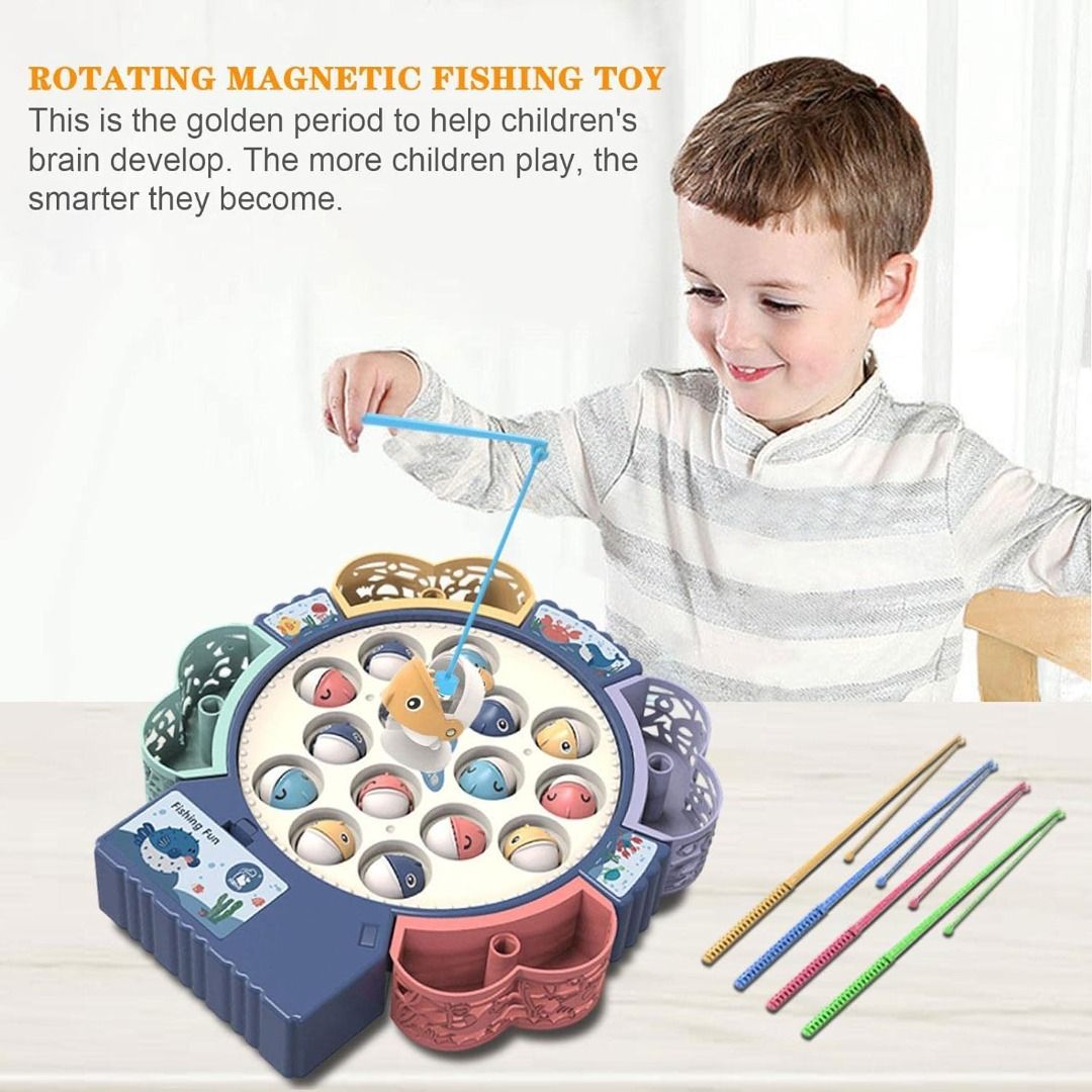 BATTERY OPERATED 360 DEGREE ROTATING MAGNETIC FISHING TOY, Hobbies ...