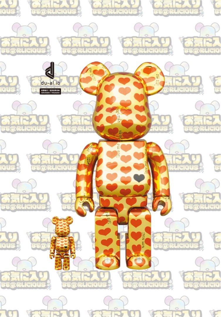 Bearbrick Gold Heart 100%+400%, Hobbies & Toys, Toys & Games on 