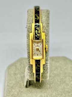 BUCHERER Bangle 18k Gold(gp) Zodiac signs Vintage Ladies Preloved Watch
