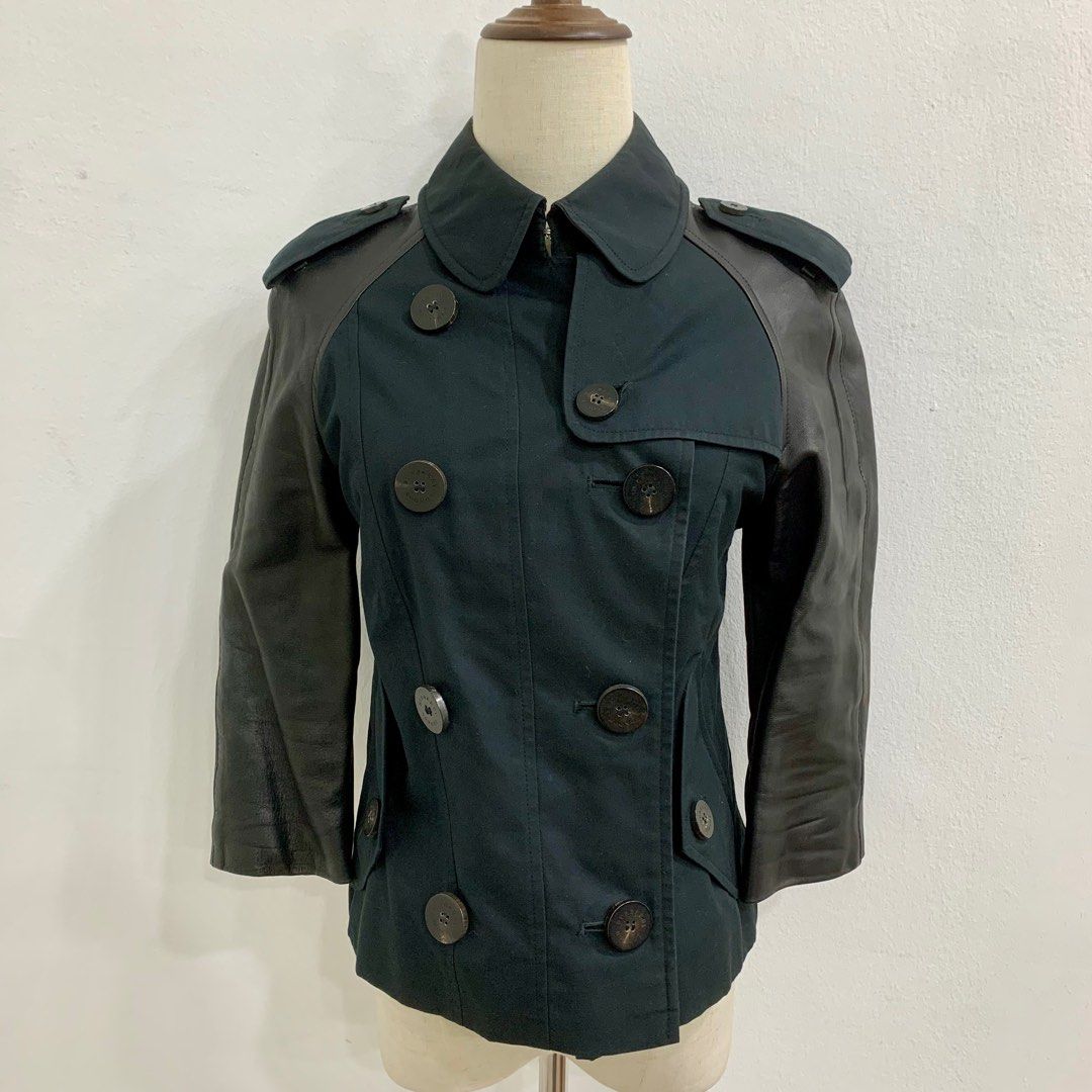 DISCOUNTED BURBERRY COTTON TRENCH LEATHER JACKET 247017065 Women s Fashion Coats Jackets and Outerwear on Carousell