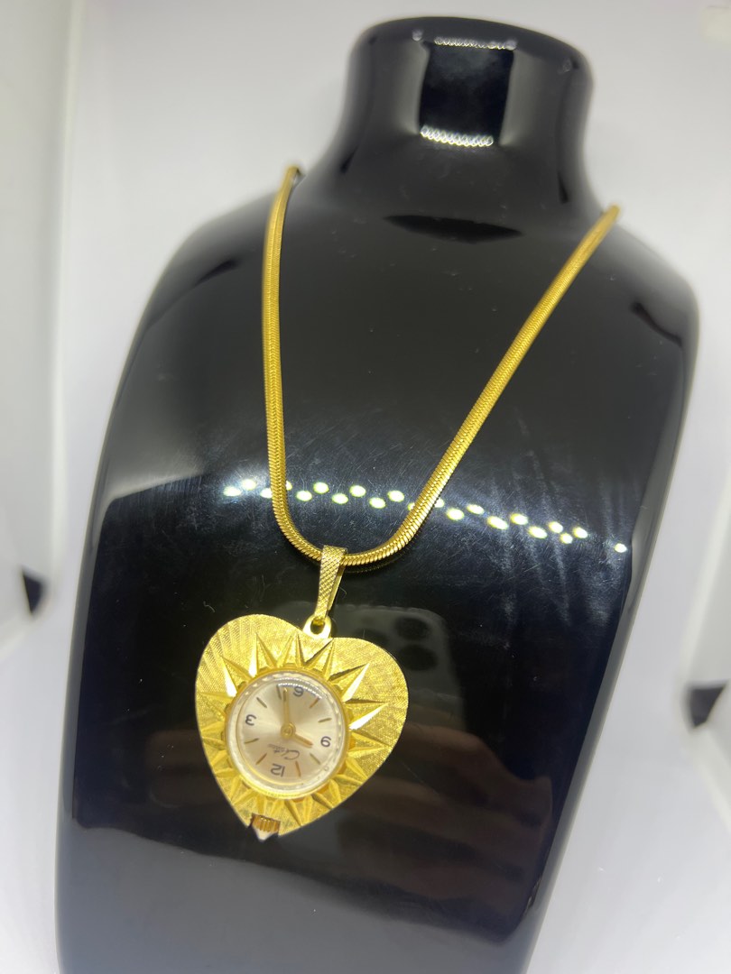 CHATEAU Pendant Necklace Watch Vintage Preloved Women s Fashion Jewelry Organizers Necklaces on Carousell
