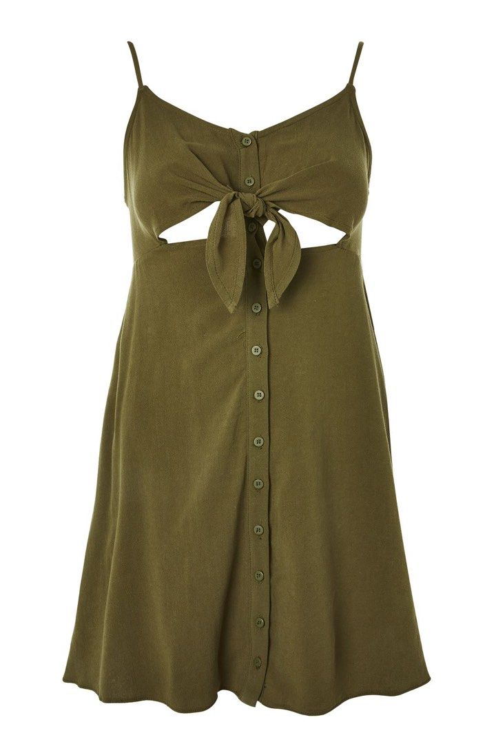 Topshop olive slip dress on sale
