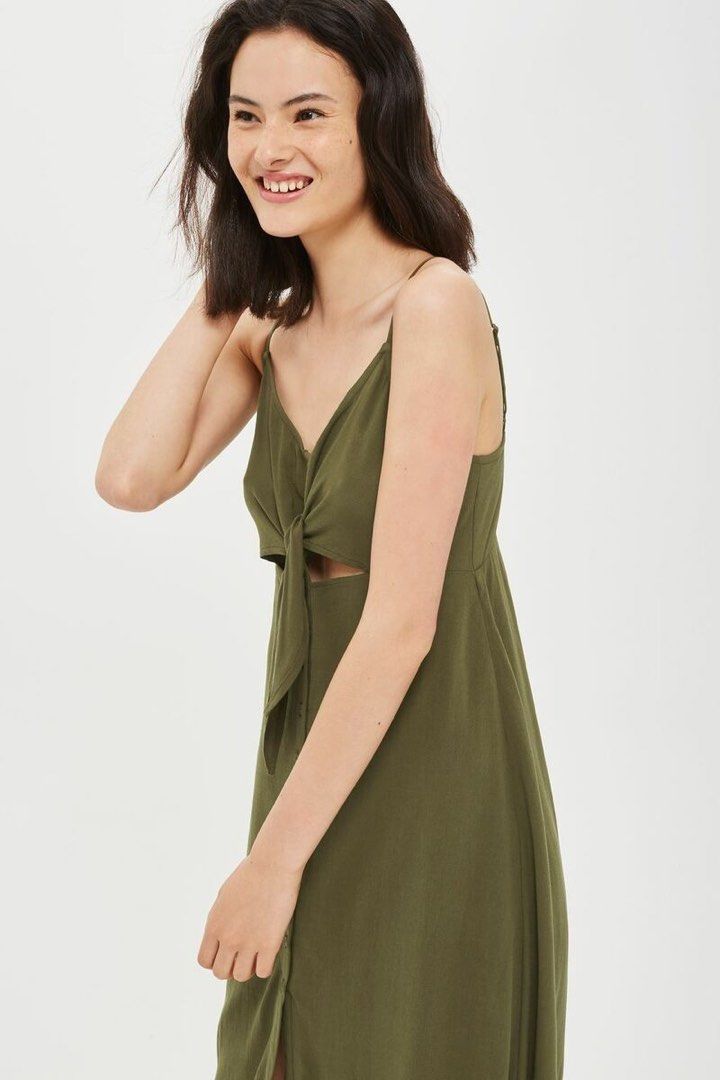 Topshop ruffle button down slipdress 2025