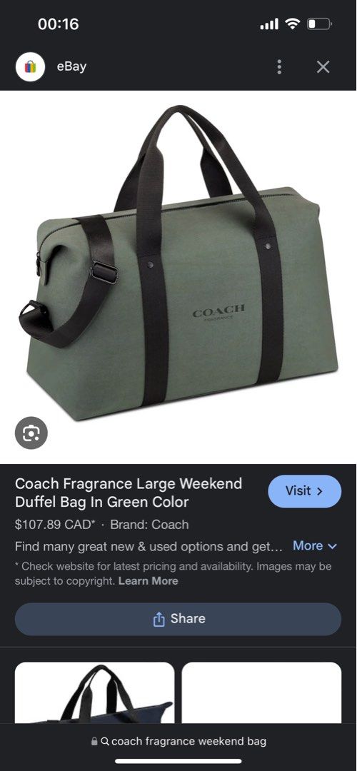 Coach large weekender bag deals