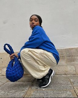 COS Quilted Mini Puffer Bag — Blue