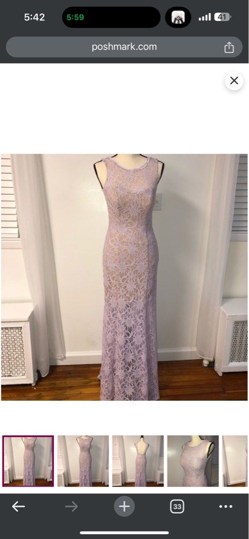 David Bridal Lilac Lace Dress