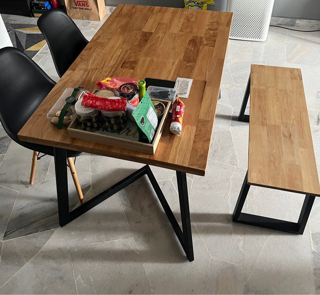Dining table Solid Wood (Category: Tables & Sets) located in Subang Jaya. Submitted by olafcasper (Listing ID 1298412783, Image 2). Description: Sell due to change style Custom made 120cm X 76cm Own collection/pick up Cod PJ.