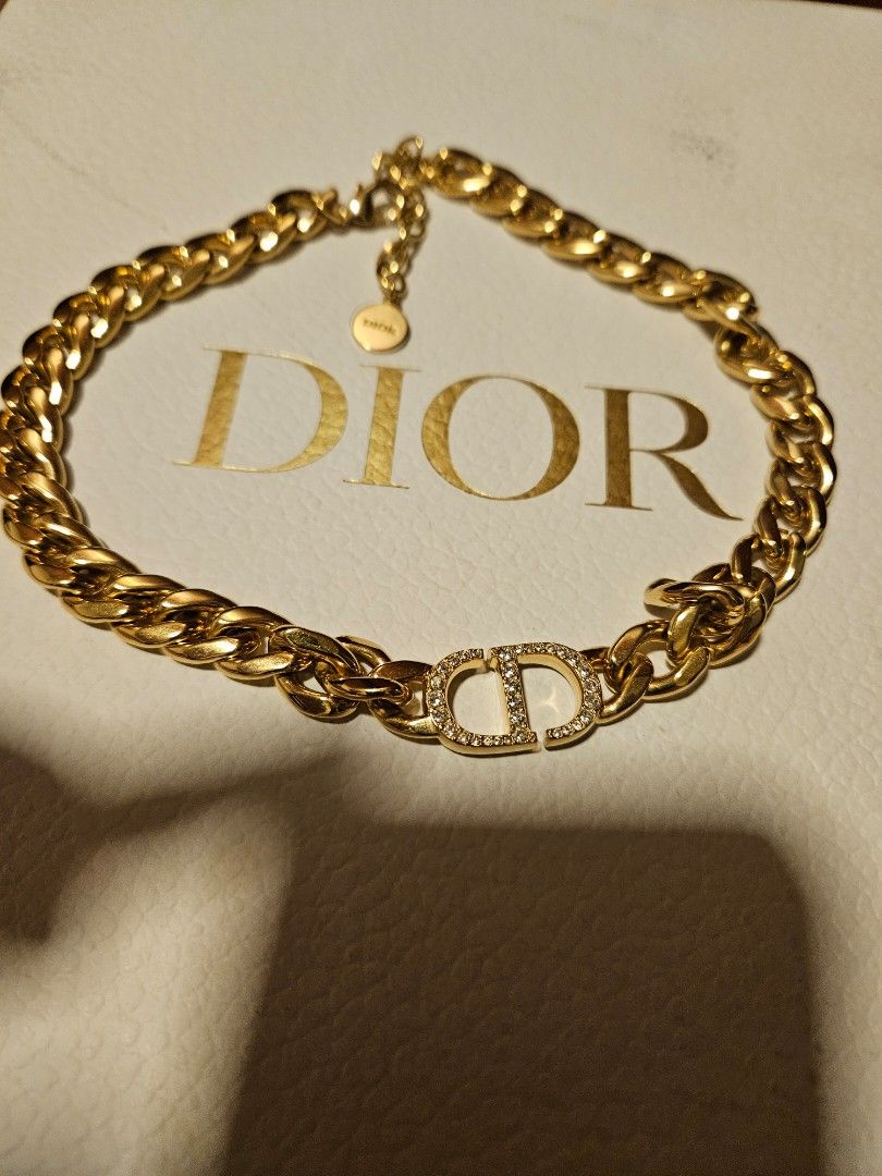 Dior 30 Montaigne CD Choker Christian Dior Necklace Bejewelled Chanel Gold Hardware Glamourous Branded Luxury RTP 1200