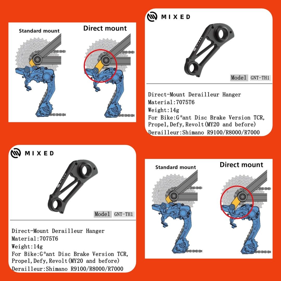 Direct Mount Rear Derailleur Hanger for Giant TCR Propel Disc Brake Shimano