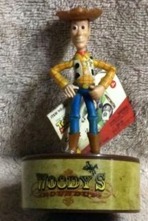 Disney Pixar Toy Story Woody's Roundup Plastic Candy Container Toy Coin Bank Movie Collectible
