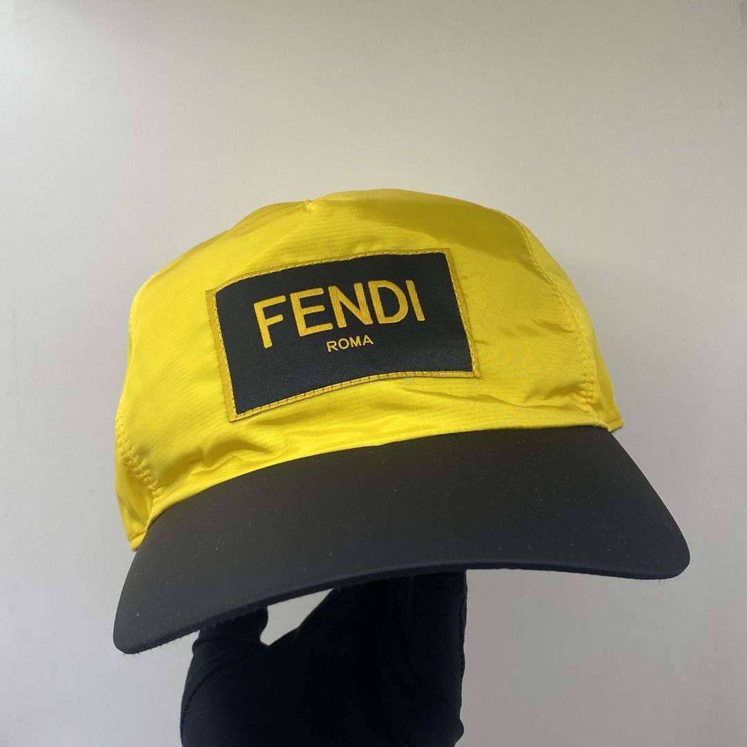 FENDI FXQ768 NYLON YELLOW LOGO SIZE TU BASEBALL CAP 247014858 WE Women s Fashion Watches Accessories Hats Beanies on Carousell