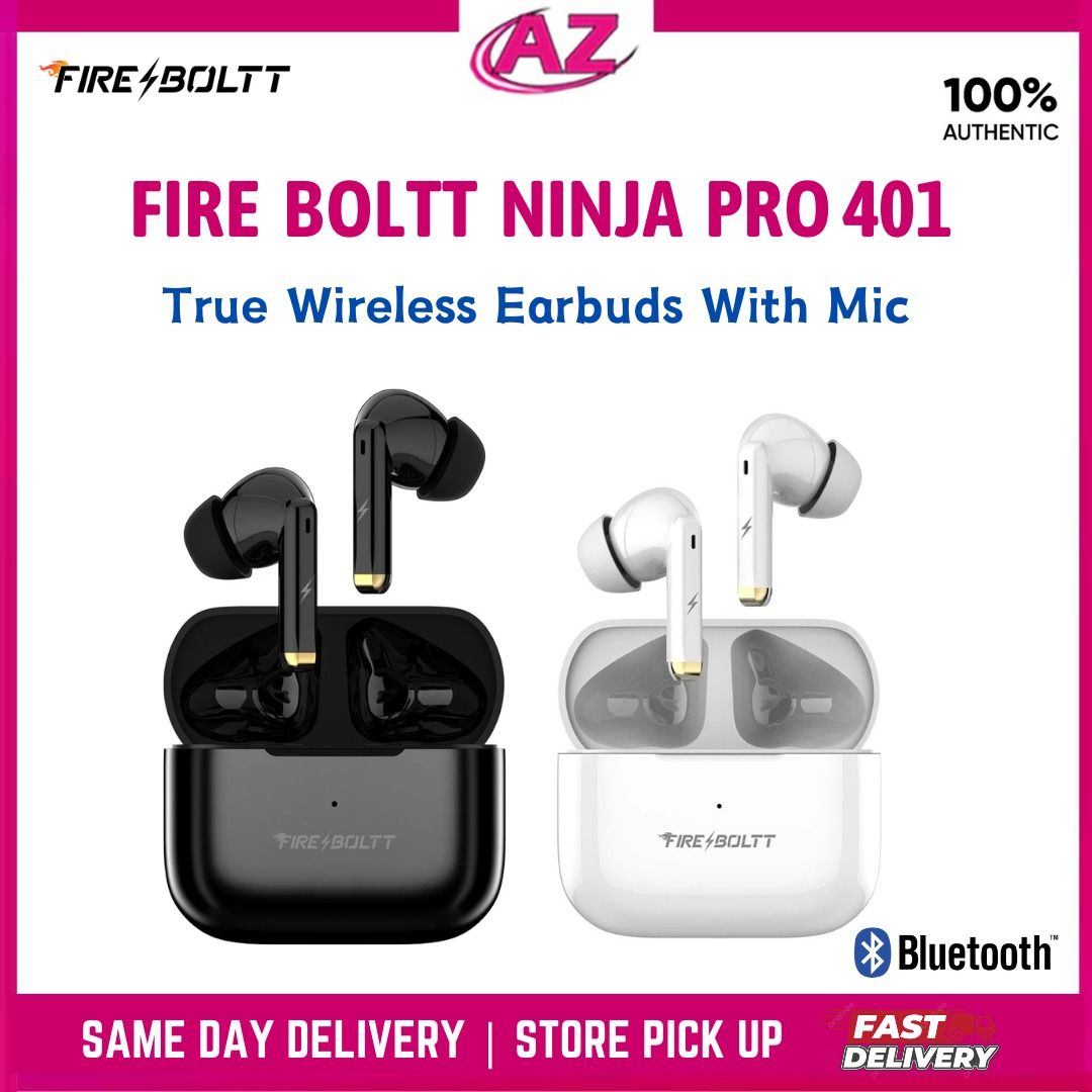 Fire Boltt Fire Pods Ninja Pro 401 Earbuds TWS IWP Super Sync Voice Assistant Bluetooth Headset