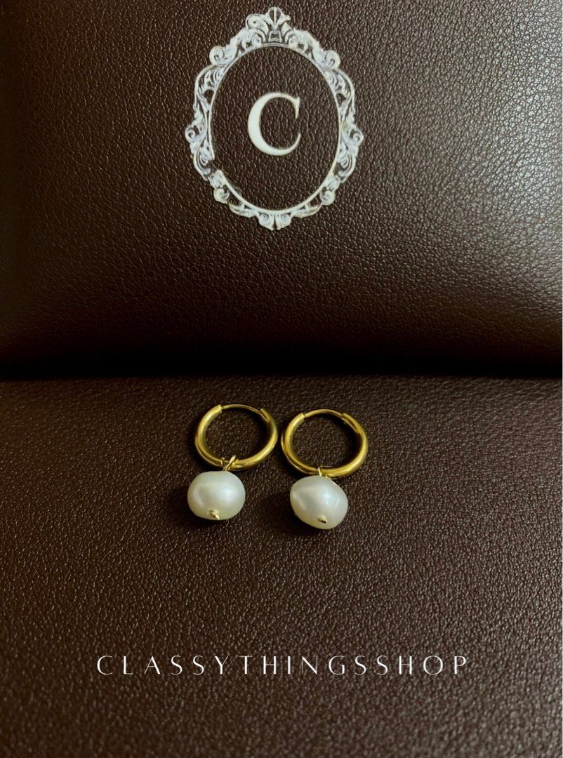 Freshwater Pearl-drop Earrings (Category: Earrings) located in Quezon City. Submitted by classythingsshop (Listing ID 1298352492, Image 3). Description: Freshwater Pearl-drop Earrings. Actual photo of the item. Materials: Freshwater pearls, 14/20 gold-filled wires, and stainless steel hoop earrings. All our items are high quality, nontarnish and hypoallergenic. Feel free to inquire anytime through our chat or use the number below as intended. Tha
