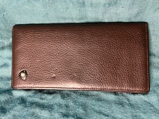Genuine leather bifold long wallet