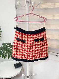 Gucci Graphic Tweed Pie de Poule Mini Skirt