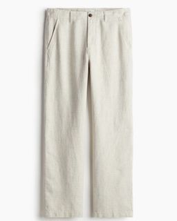 H&M Relaxed Fit Linen Pants | Beige Medium
