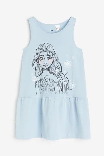 H&m Sleeveless jersey dress Elsa frozen, Babies & Kids, Babies & Kids  Fashion on Carousell