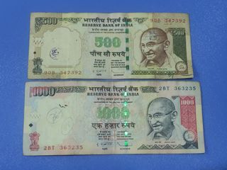 India | 500 and 1000 Rupees