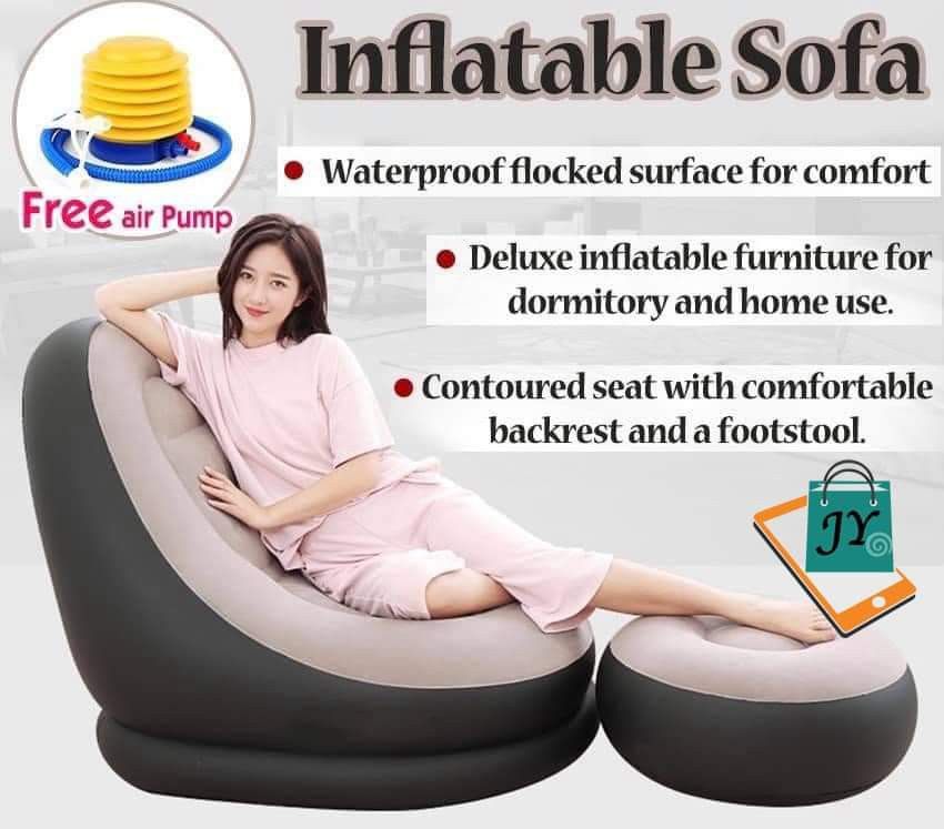 Inflatable sofa (Category: Sofas) located in Manila. Submitted by yzlshop (Listing ID 1298432905, Image 1). Description: Brand new We offer COD , same day delivery within metro manila via Lalamove/Grab pm for more info. thank you!.