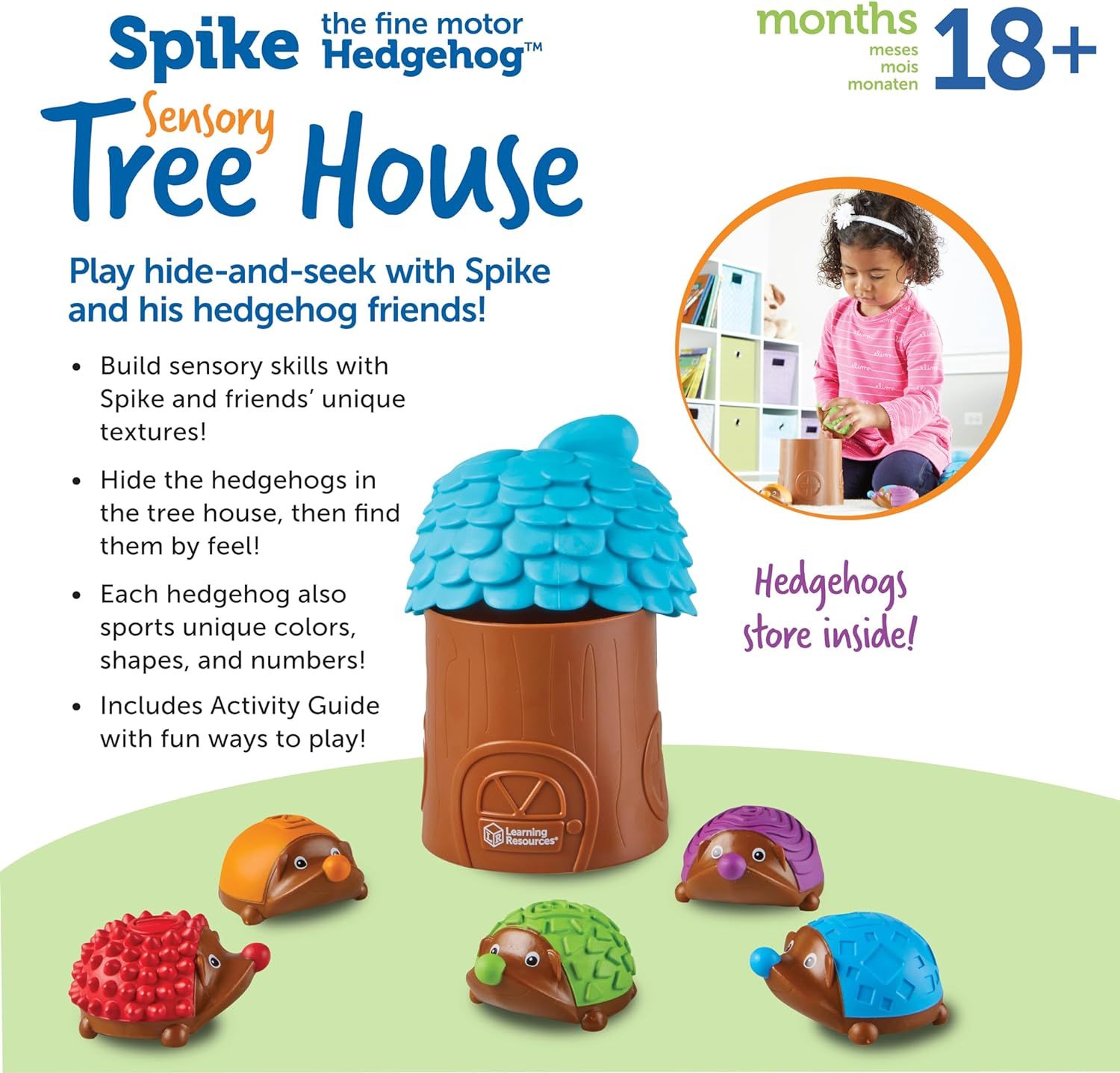 Learning Resources Spike Fine Motor Hedgehog First Words - 15pc Toddler Toy For 18+ Months
