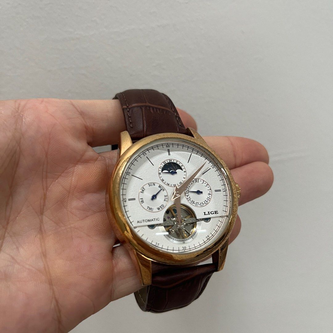 LIGE Mechanical Automatic Tourbillon Skeleton Men s Fashion Watches Accessories Watches on Carousell