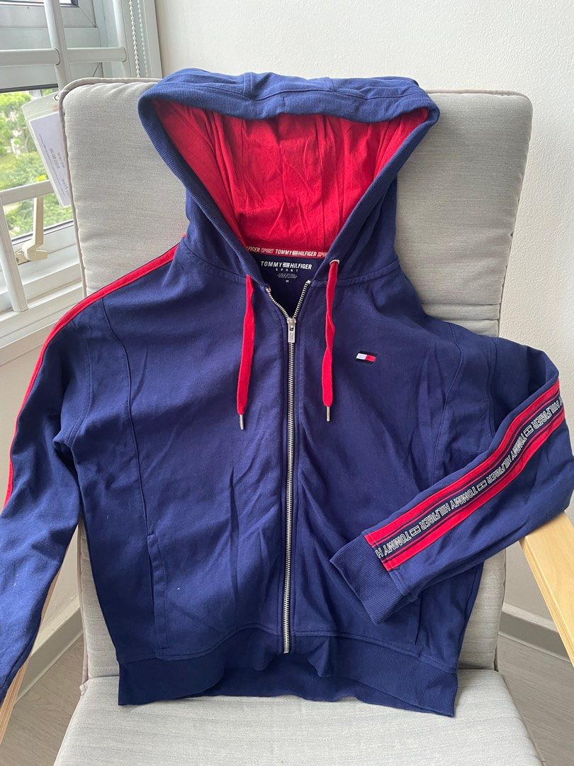 PREMIUM BRANDS CLEARANCE Tommy Hilfiger Luxury Sport Activewear or Lounge Hoodie Zip Jacket Sweater. Classic Red Navy. Luxury Apparel on Carousell