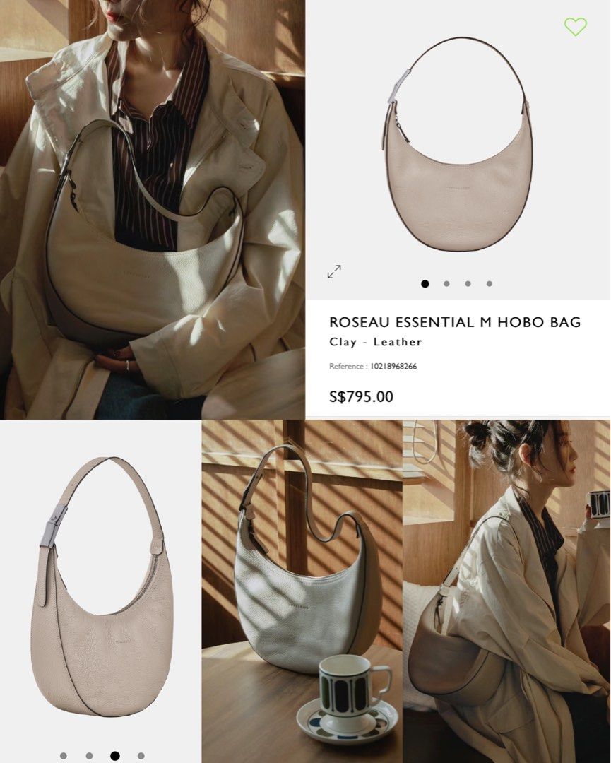 Longchamp ROSEAU ESSENTIAL M HOBO BAG Clay Leather