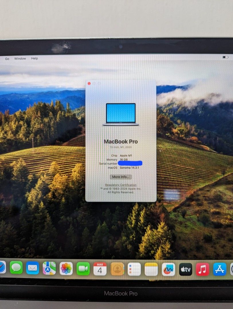 Macbook Pro M1 with AppleCare+ 16GB 256GB