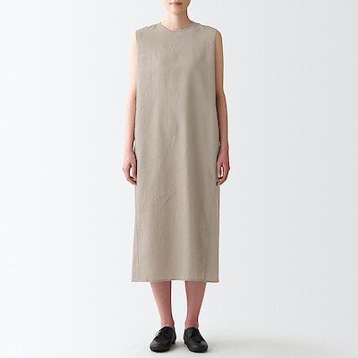 MUJI linen sleeveless dress, Women's Fashion, Dresses & Sets, Dresses on  Carousell
