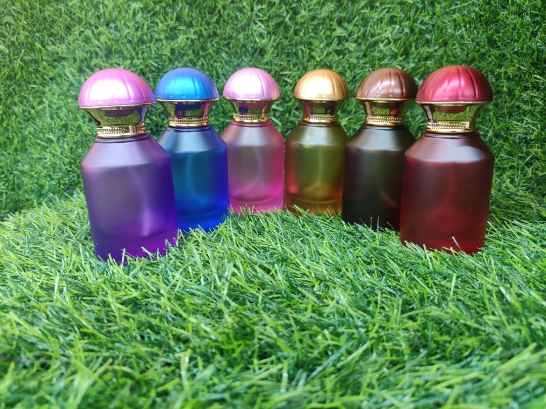 Mushroom Perfume Bottle 50ml (Category: Fragrance & Deodorants) located in Quezon City. Submitted by glasspakph (Listing ID 1296580216, Image 1). Description: SKU: GPP-274, GPP-275, GPP-276, GPP-277, GPP-278, GPP-279 Description: Size: Length x Width x Height -50ml (4.8cm x 4.8cm x 10.5cm) Material: Glass Design: Mushroom Color: Violet / Blue / Pink / Gold / Amber / Red Introducing the Mushroom Perfume Bottle 50ml! This delightful set features fi