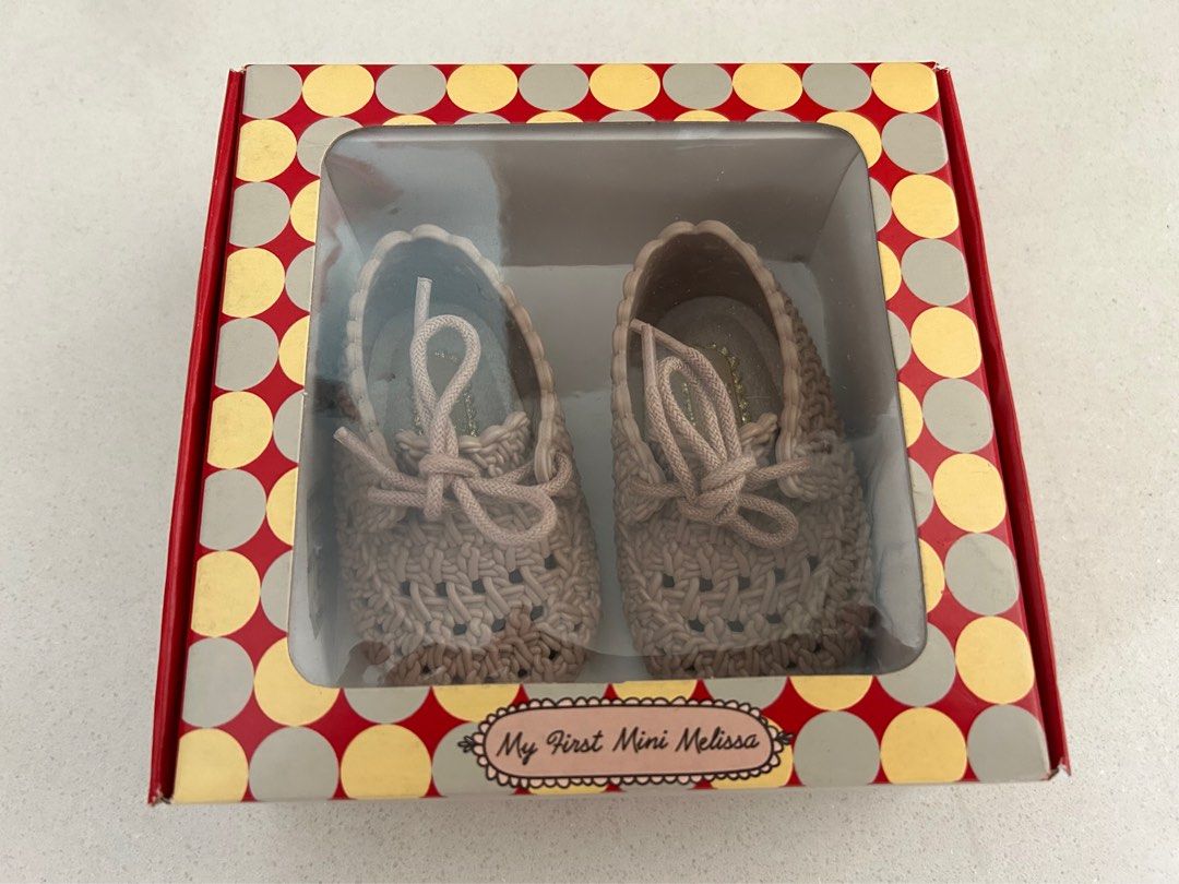 My First Mini Melissa Tricot Baby Shoes (Light Brown), Babies