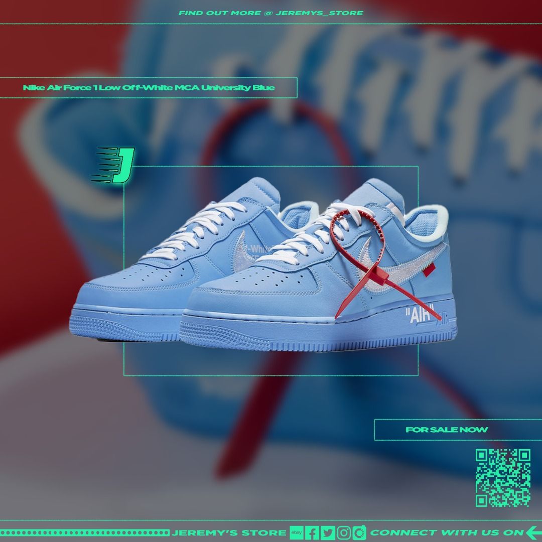 Blue off white air force 1s discount