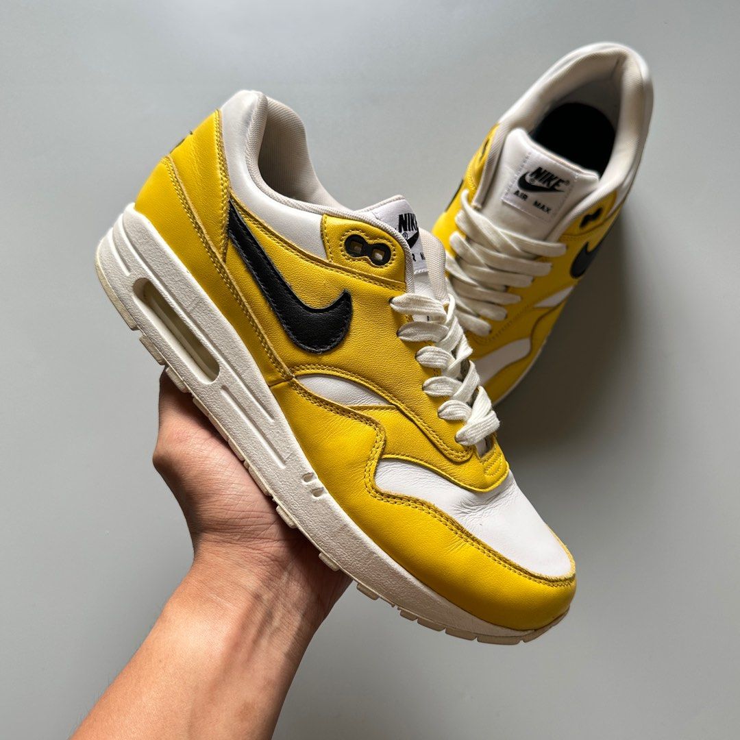 Nike Airmax 1 NikeID Yellow Canary White Black Men s Fashion Footwear Sneakers on Carousell