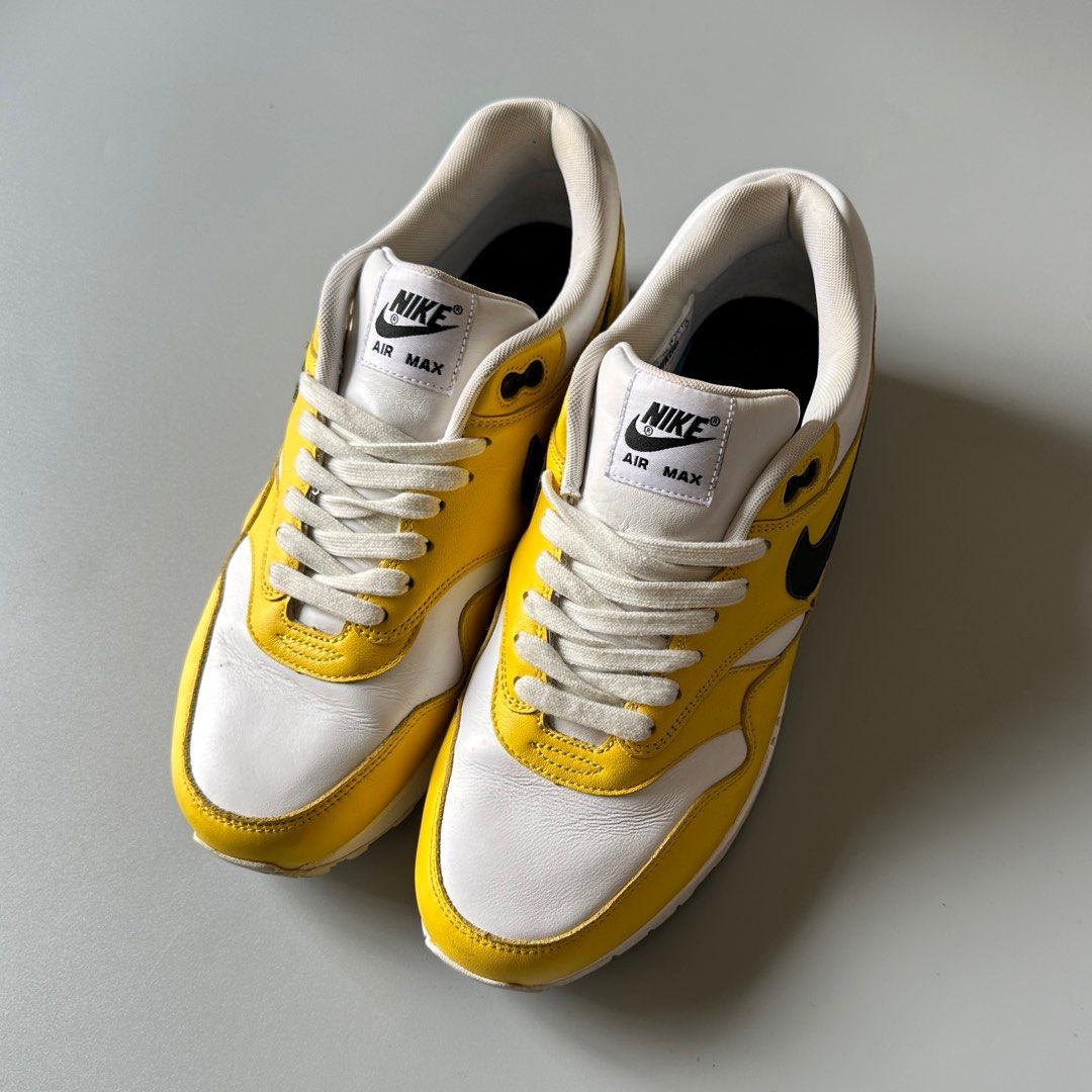 Nike Airmax 1 NikeID Yellow Canary White Black Men s Fashion Footwear Sneakers on Carousell