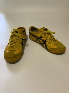 Onitsuka Tiger MEXICO 66 Yellow x Black Leather Shoes