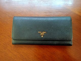 Original prada saffiano leather long wallet for women