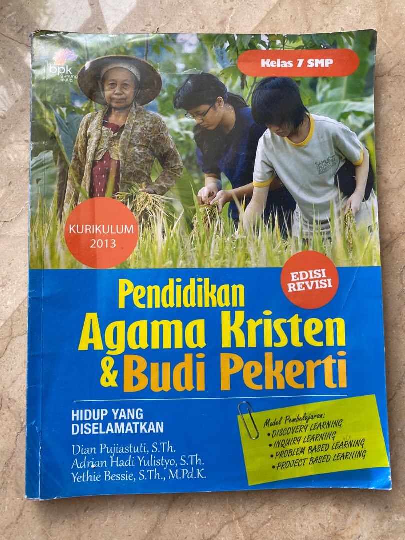 Pendidikan agama kristen budi pekerti buku alat tulis buku