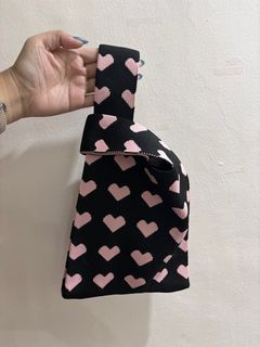 Pink & Black Hearts Knot Bag