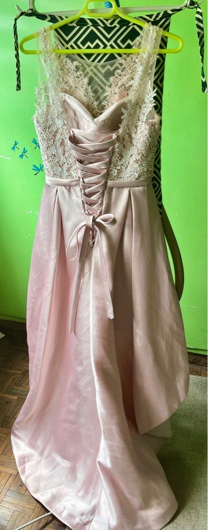 Pink High Low Formal Gown (Category: Evening dresses & gowns) located in Quezon City. Submitted by mariefelbd (Listing ID 1298390379, Image 3). Description: Light Pink High Low Gown fits small to medium. Quality materials. Used only twice. Perfect for formal occasions.